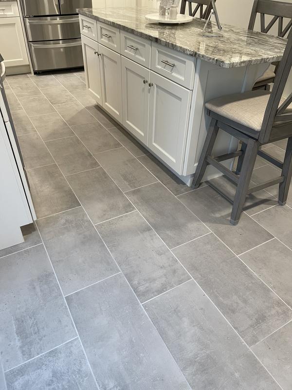 Cityscape Gray 12-in x 24-in Glazed Porcelain Cement Look Floor and Wall Tile (1.96-sq. ft/ Piece)