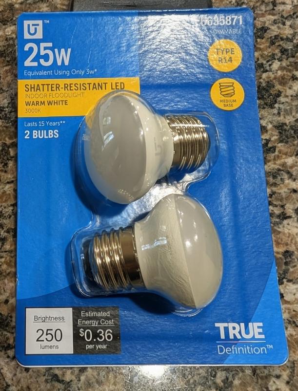 Utilitech Led light bulb 25 -Watt EQ R14 Warm white Medium screw base ...