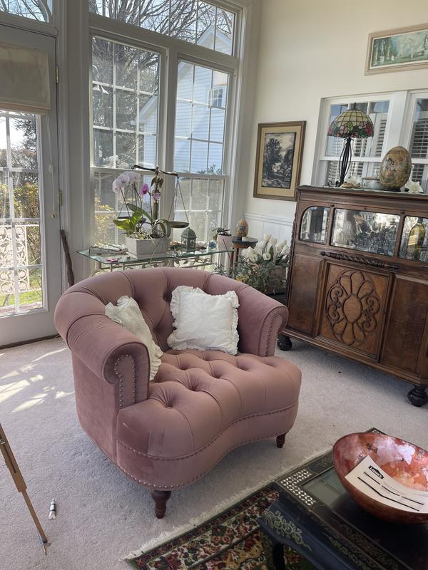 Jennifer Taylor Home La Rosa Midcentury Ash Rose Velvet