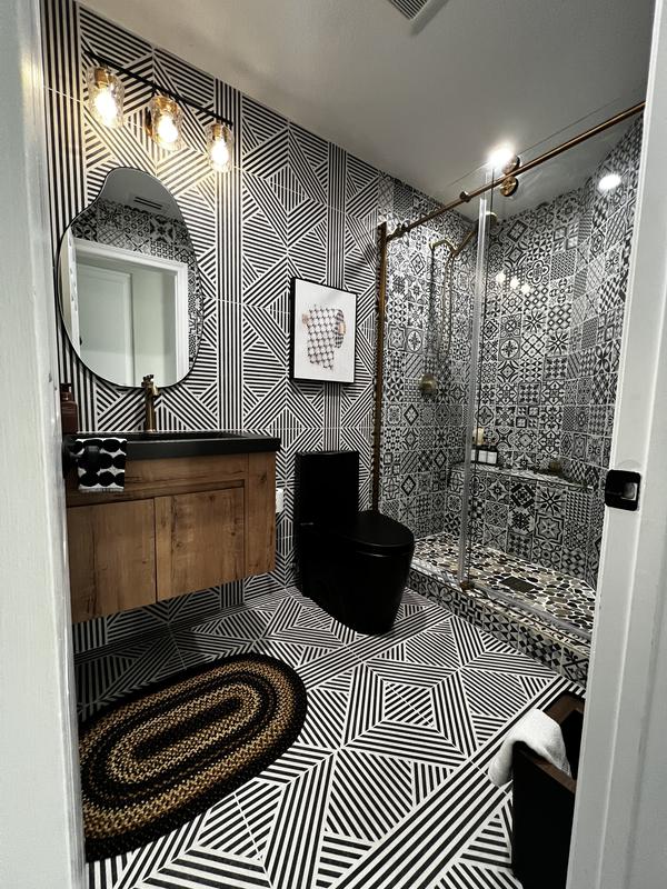 The Tile Life Ellis Taco Black 6-in x 6-in Matte Porcelain Encaustic ...
