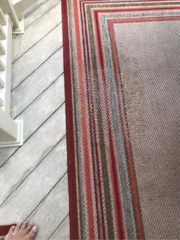allen + roth Outdoor 8 X 10 (ft) Red Indoor/Outdoor Border Mid-century  Modern Area Rug in the Rugs department at