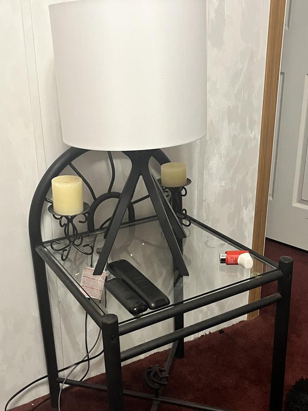 Origin 21 24-in Matte Black LED On/Off Switch Table Lamp with Fabric ...