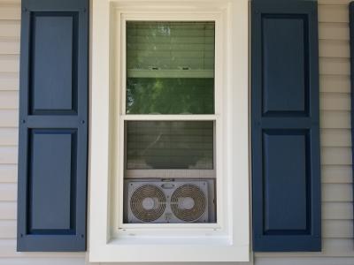 Midnight blue shop shutters