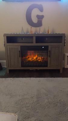 Greentouch 48-in W Weathered Gray Infrared Quartz Electric Fireplace at  Lowes.com