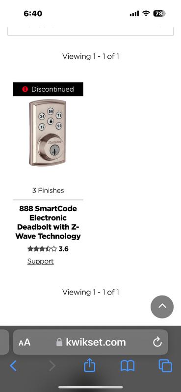 Kwikset SmartCode Deadbolts Touchpad with Home Connect Lifetime