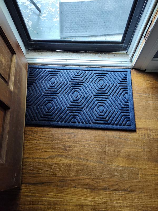 Mohawk Home Striped Utility Mat Indigo Indoor/Outdoor 36 in. x 48 in. Utility Door Mat, Blue