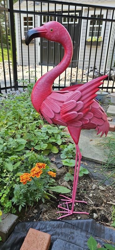 Southern Patio 23.62-in Pink Metal Animals Stake LDC-054641 at