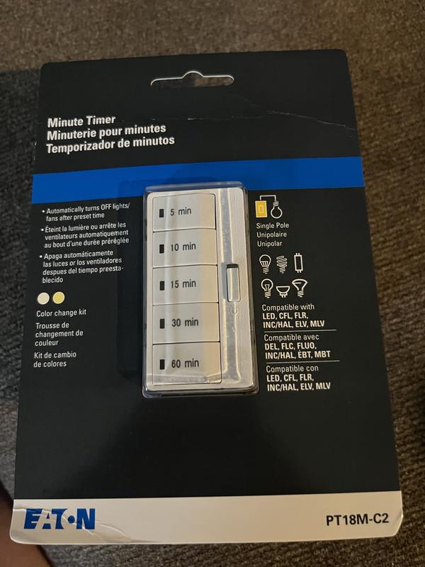 Eaton 15-Amps 120-volt In-wall Countdown Lighting Timer PT18M-C2-KB-LW ...