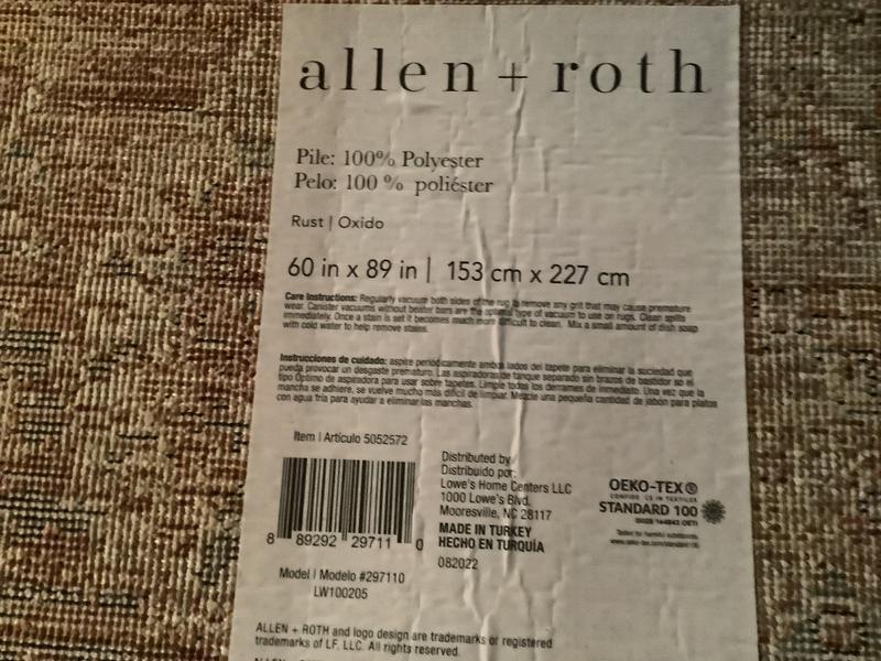 allen + roth Monarch Border 5 X 8 (ft) Rust Indoor Floral/Botanical ...