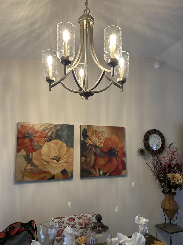 allen + roth Latchbury 5-Light Brushed Nickel Transitional