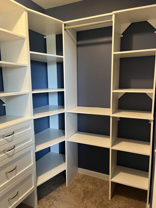 Closet Corner Storage Unit Kit Shelves 3/4thickmelamine 