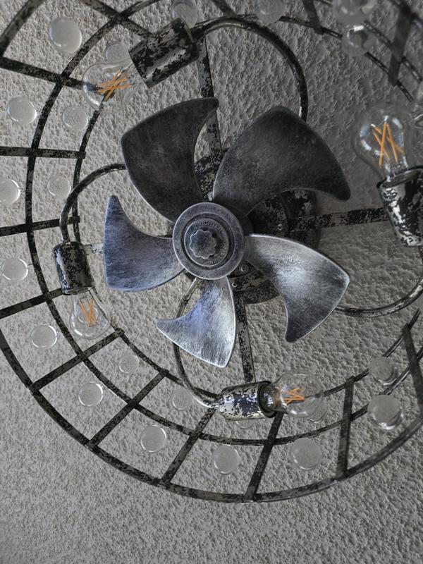 17.7-in Distressed Silver with Vintage Silver Blades Flush Mount ...