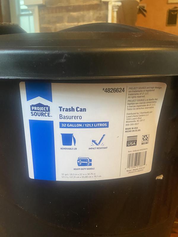 Creative Plastic Concepts Blue Hawk 32-Gallon Black Plastic Trash Can with Lid Creative Plastic Concepts Blue Hawk 32-Gallon Black Plastic Trash Can with Lid