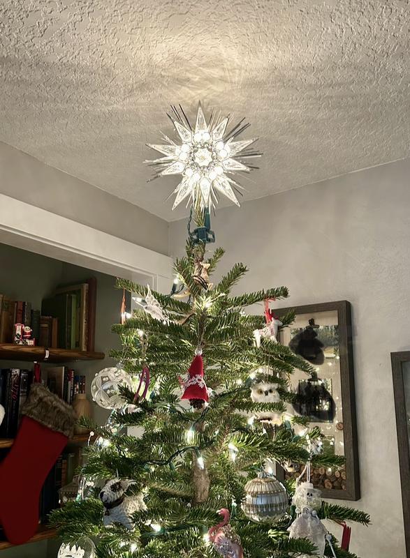 GE 9-in Star Silver Clear Christmas Tree Topper 71026LO at GE 9-in Star Silver Clear Christmas Tree Topper 71026LO at
