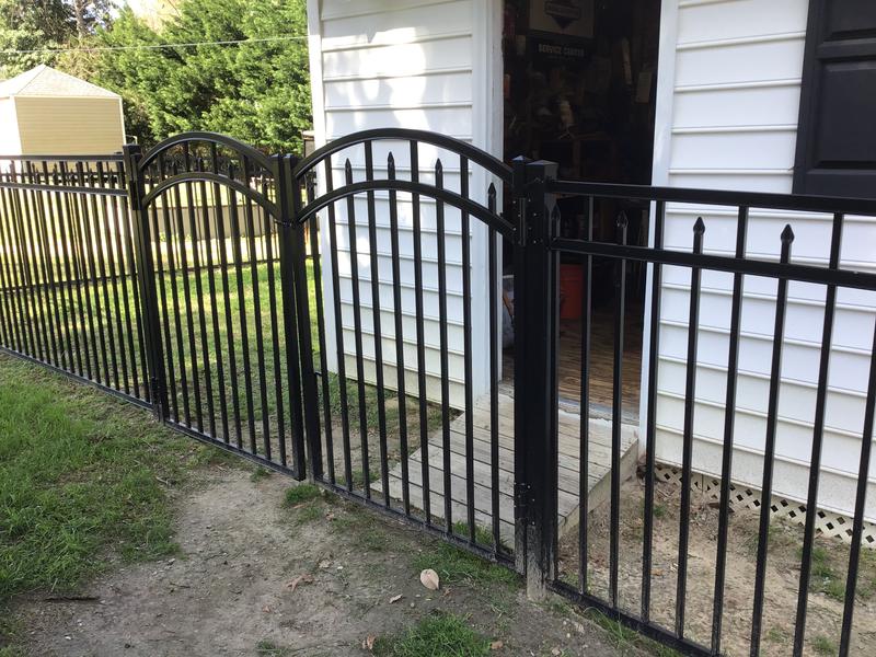 Freedom 11.75-ft x 4.7-ft Black Aluminum Driveway Gate