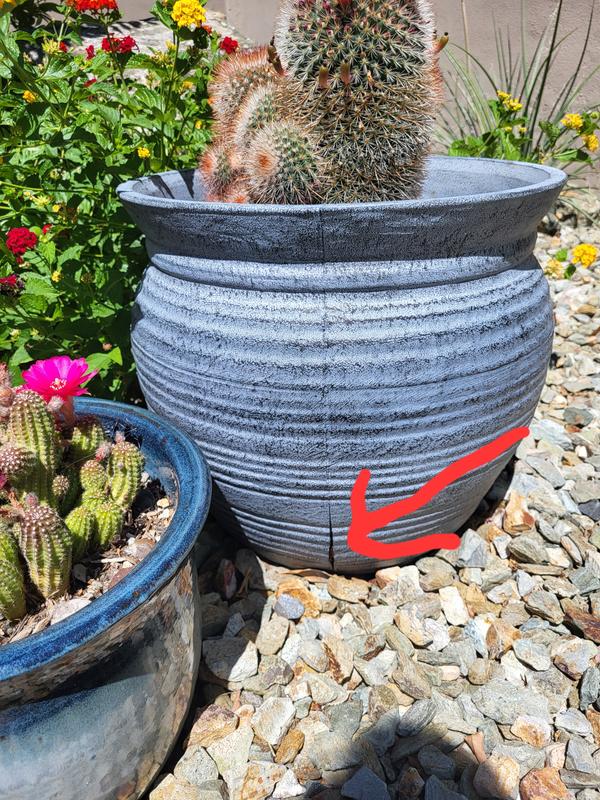 allen + roth Round 16-in W Large Gray Mixed/Composite Indoor