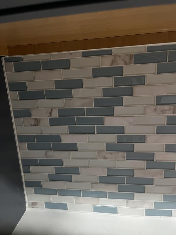 Elida Ceramica Skylight Blended Glass 12-in x 12-in Multi-finish Glass Stone Marble Linear Subway Wall Tile (0.96-sq. ft/ Piece)