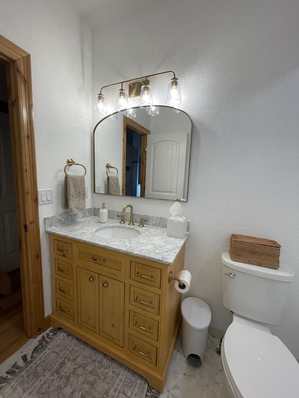 Elegant Decor Home Furnishing 42-in Natural Wood Single Sink Bathroom ...