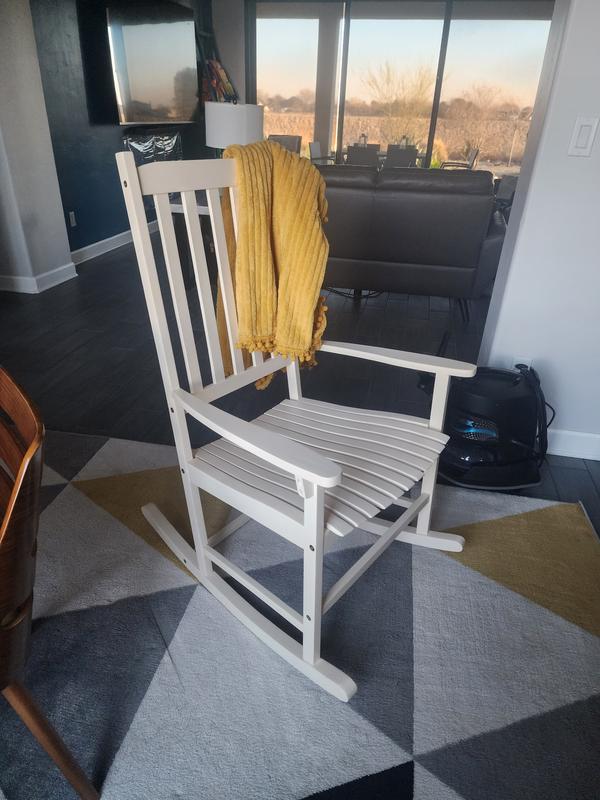 JONATHAN Y Seagrove Acacia Farmhouse Classic Almond Wood Frame Rocking ...