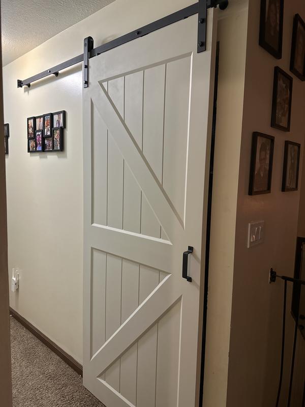 VeryCustom 36 in. x 84 in. Lucy in the Sky Carmine Wood Sliding Barn Door  with Hardware Kit in Black RWLS36CNB1 - The Home Depot