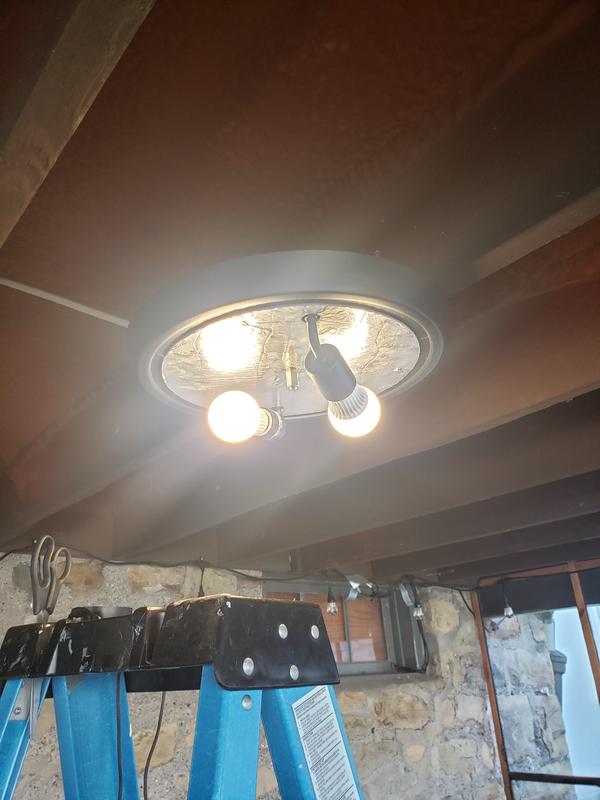 allen roth Valdara 2 Light 14.88 in Matte Black Flush Mount