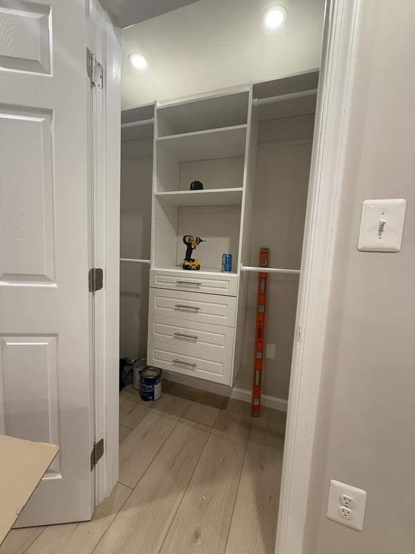 Easy Track 6-ft to 8-ft W x 6-ft H White Solid Shelving Wood