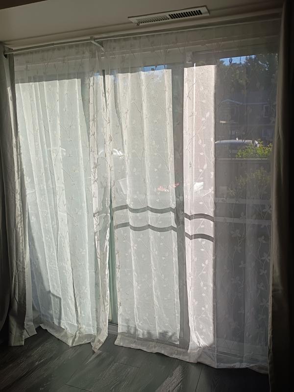 allen + roth 84-in Ivory Sheer Rod pocket Single curtain panel in the ...