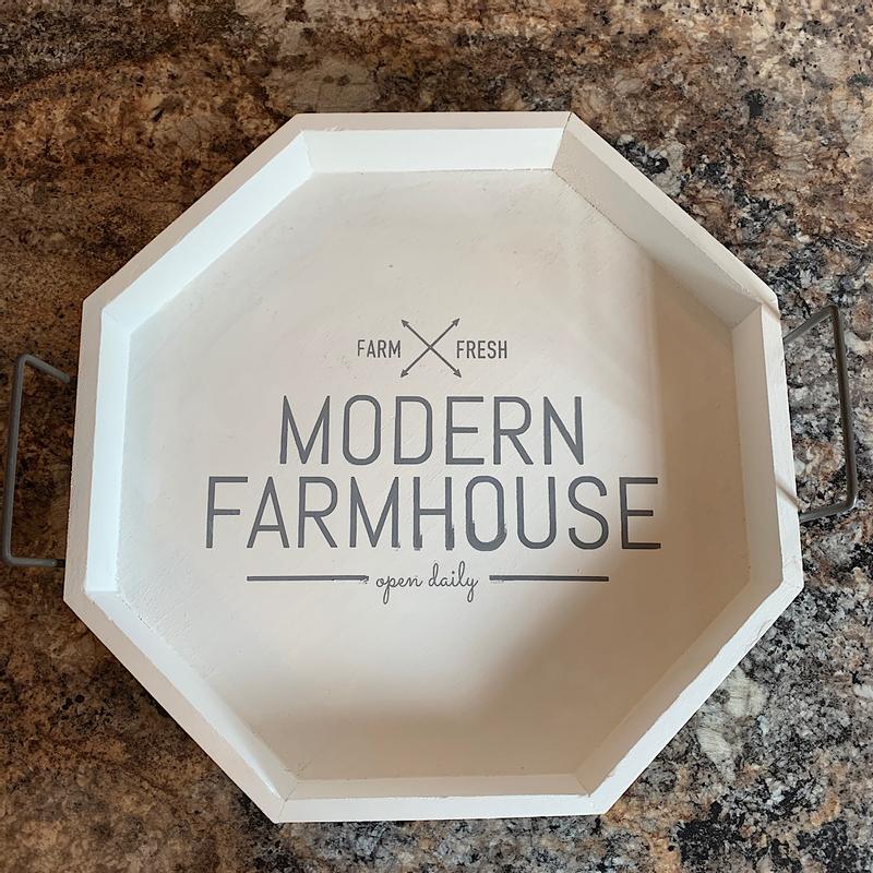 allen + roth 14-in x 14-in White Octagonal Serving Tray at Lowes.com