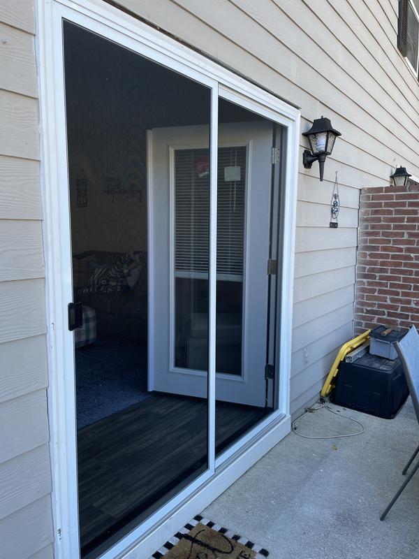 Grisham 36in X 80in White Steel Sliding Patio Screen Door, 53 OFF