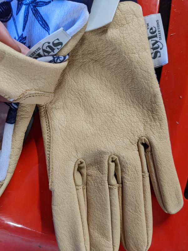 Style Selections Small White Leather/Polyester Gardening Gloves