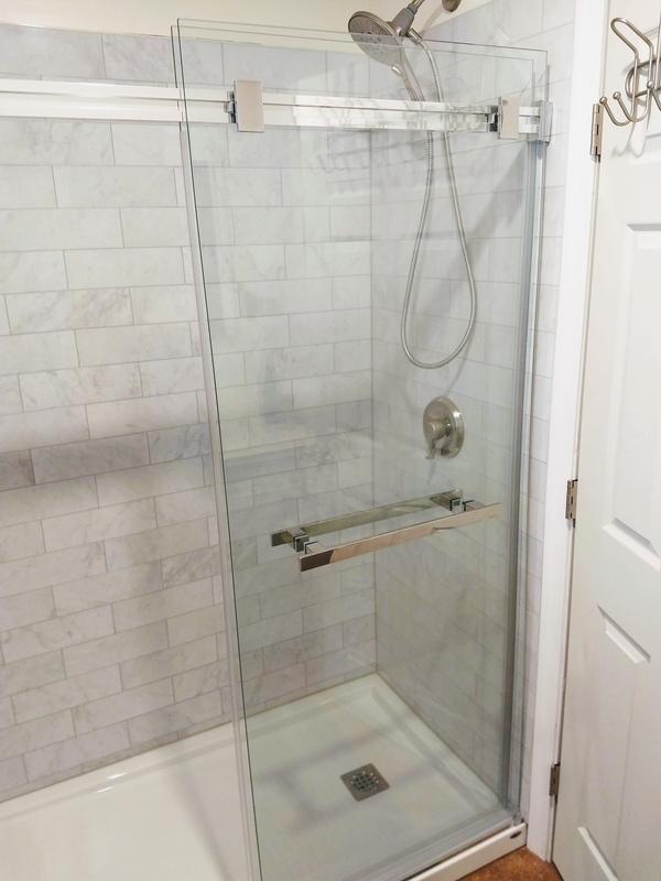 Carrara Marble Subway Corner Shower Enclosure Kit – American Bath Factory