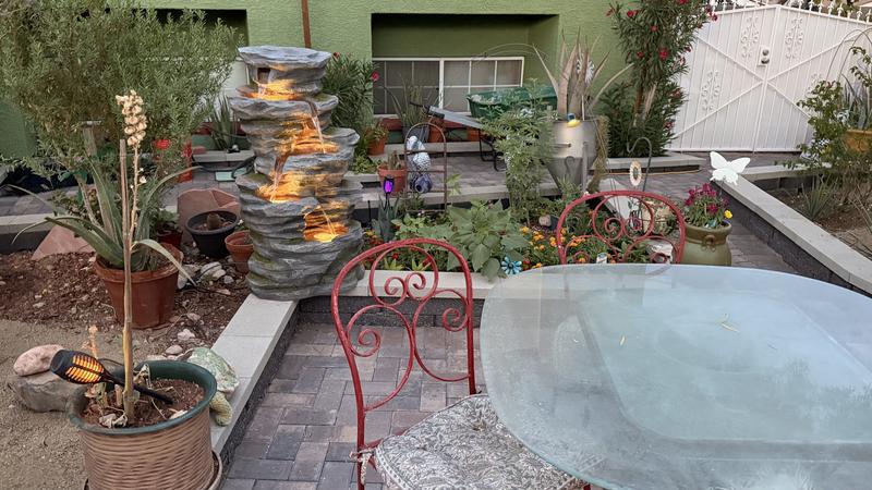 allen + roth 40.2-in H Resin Electric Powered Rock Outdoor Fountain ...