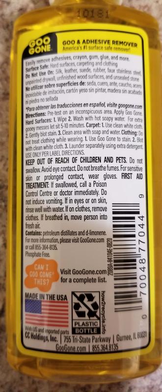 Goo Gone Adhesive Remover Spray Gel, Citrus, 12-oz. Bottle WMN2096EA
