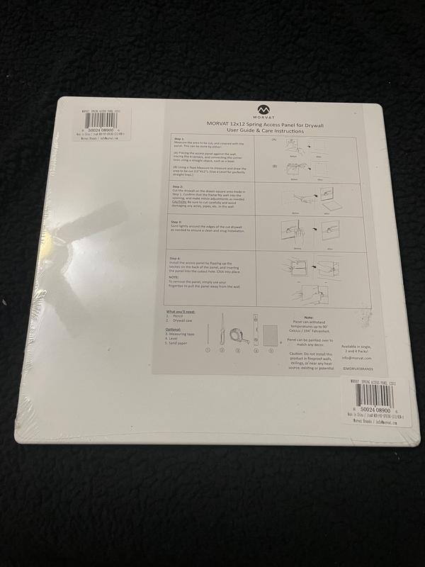 Morvat 12x12 Spring Access Panel For Drywall & Ceiling – 4 Pack White ABS Inspection Door (MOR-PAP-SPRING-1212-4-PACK-N)