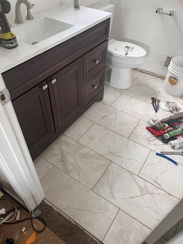 Lucca Chalk 12-in x 24-in Matte Porcelain Marble Look Floor and Wall Tile (1.93-sq. ft/ Piece)