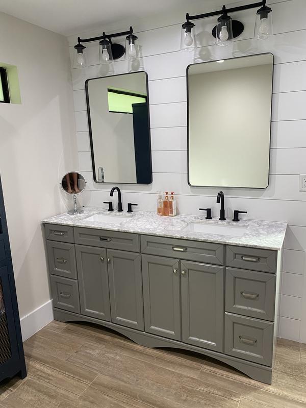waterpar 40-in W x 32-in H Black Rectangular Framed Bathroom 