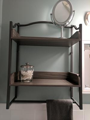 Style Selections Driftwood 2-Tier Metal Wall Mount Bathroom Shelf