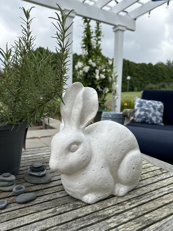 Style Selections 10.25-in H x 7-in W White Rabbit Garden Style Selections 10.25-in H x 7-in W White Rabbit Garden