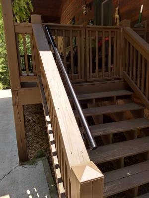 Wolf Handrail 1.9-in x 72-in Hammered Black Painted Aluminum Interior ...