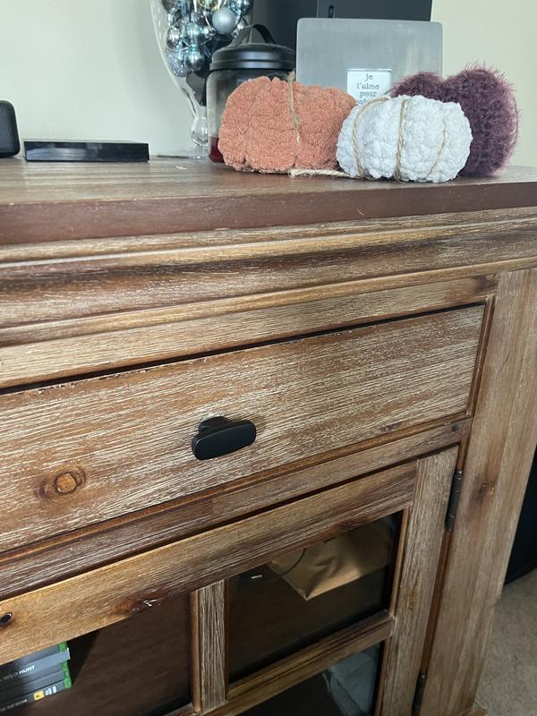 at Knob Carved in Cabinet 1-4/5-in Black Brainerd Rectangular department Knobs Matte Arch the Cabinet