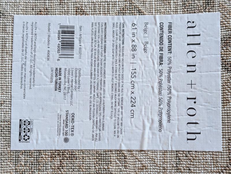 allen + roth Sterling 2 x 3 (ft) Loomed Polyester/Polypropylene Cream ...