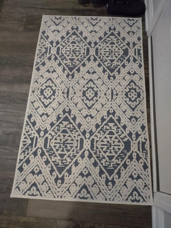allen + roth 2 X 5 (ft) Taupe Neutral Indoor Geometric Machine Washable  Runner Rug