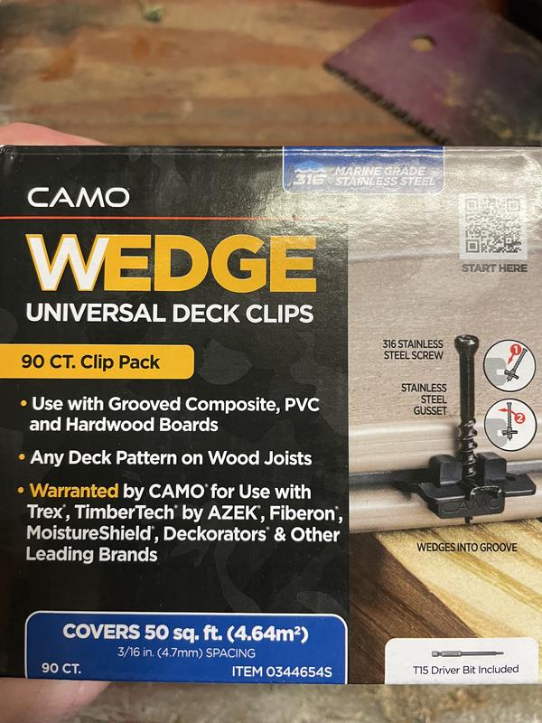 CAMO Edge clip and Drive Decking Tool Bundle 1.75-in 316 Stainless Steel Hidden Deck Fastener 1000-sq ft (1800-Pack)