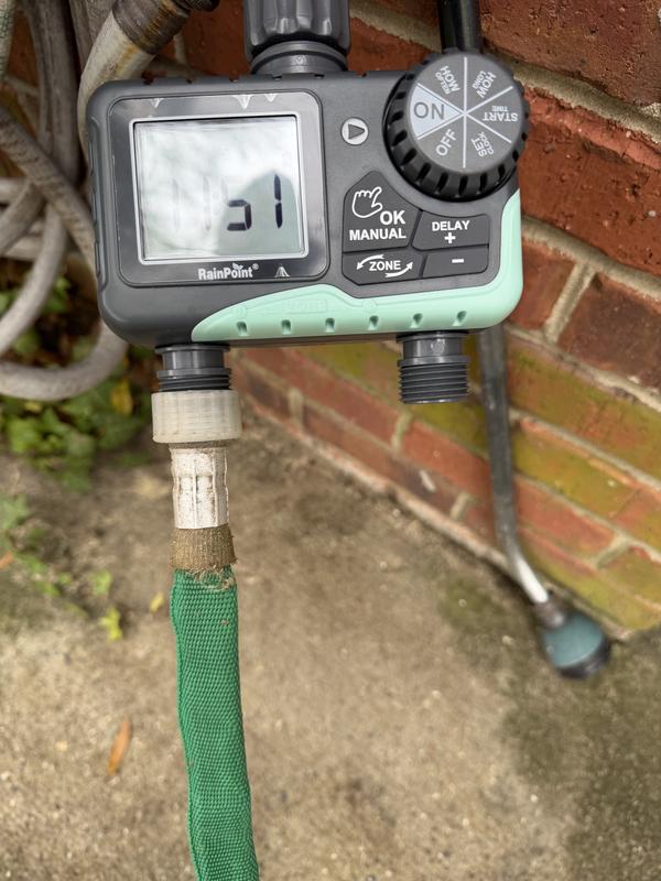 RainPoint 2 Output Port Adjustable Digital hose end timer in the Hose ...