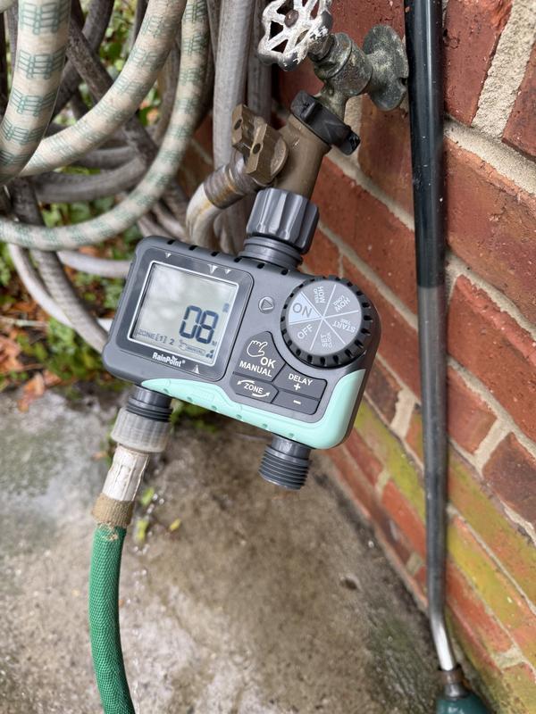 RainPoint 2 Output Port Adjustable Digital hose end timer in the Hose ...