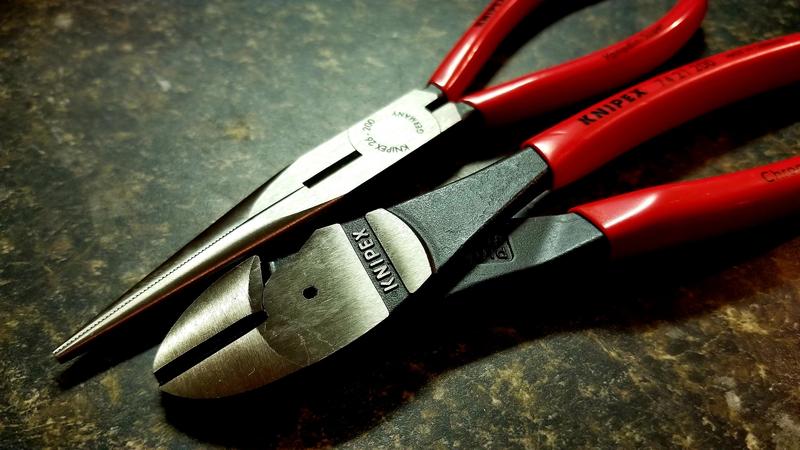 Knipex® - Box Joint Bent Jaws Dipped Handle Mechanics Needle Nose Pliers