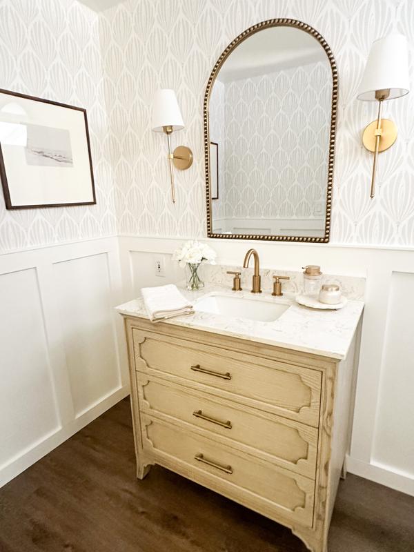 Vanity Calacatta + Undermount roth allen Sink Bathroom Single Sandstorm Marble at Top Engineered 36-in Helena with