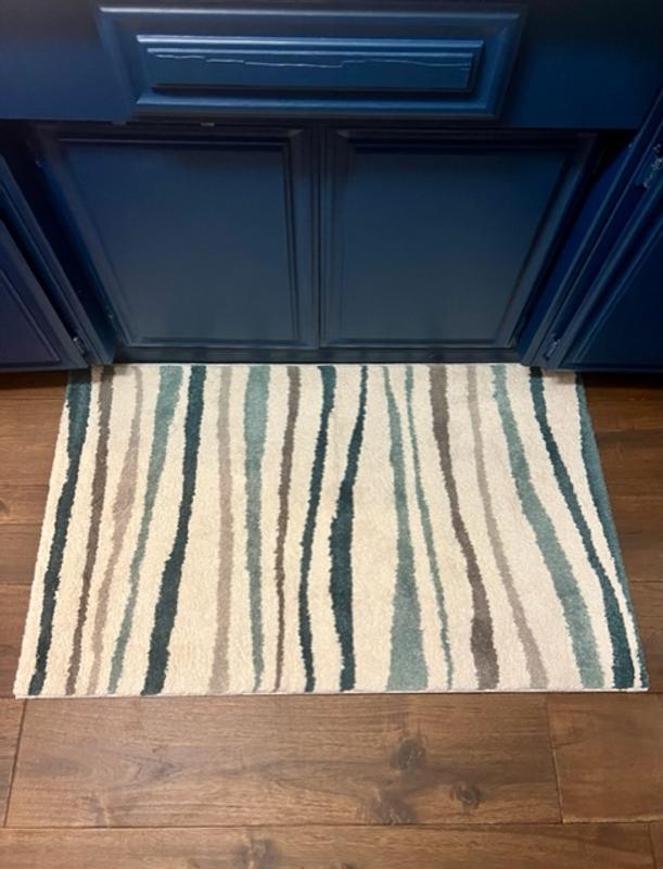 Origin 21 Oceanscape 5 X 7 (ft) Blue Indoor Stripe Mid-century Modern ...