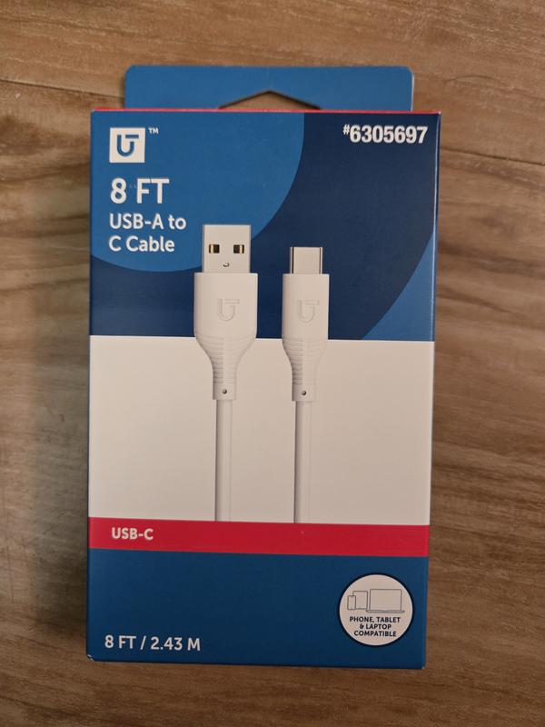 Utilitech 8-ft Usb 2 Usb-c White Cable 8B47-3190011R-FG at Lowes.com