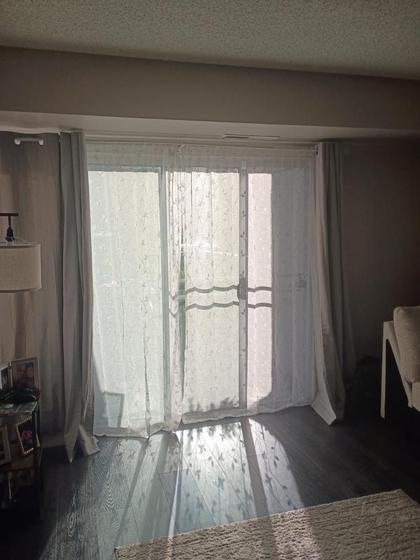 allen + roth 84-in Ivory Sheer Rod pocket Single curtain panel in the ...